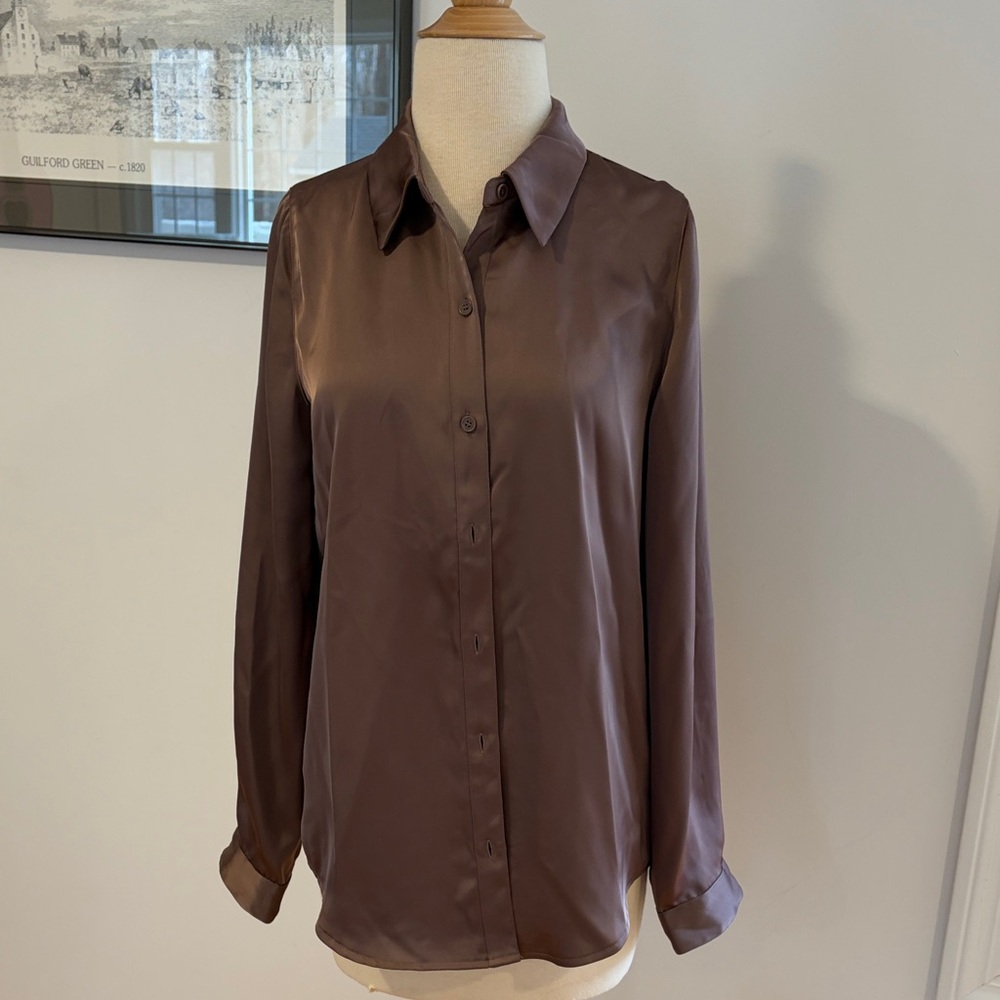 Silky mauve Button-Up Blouse